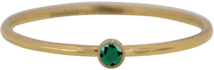 Charmin's - Ring Gold Met Geboortesteen Emerald (mei)