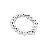 Armband BIBA - Zilverkleurige  Bolletjes (12 mm)