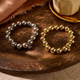 Armband BIBA - Zilverkleurige  Bolletjes (12 mm)