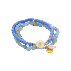 Armband BIBA - Armbandenset Blauw met Goudkleur