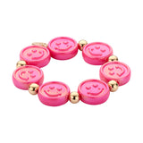 Armband BIBA - Goudkleurig Hard Roze