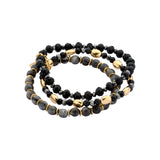 Armband BIBA - Set van 3 elastische armbandjes Nikkelvrij Zwart