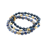 Armband BIBA - Set van 3 elastische armbandjes Nikkelvrij Blauw