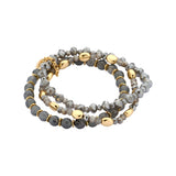 Armband BIBA - Set van 3 elastische armbandjes Nikkelvrij Grijs