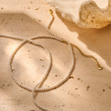 Ketting BIBA - Goudkleur Glasparel 3 mm (38 + 7cm)