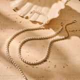 Ketting BIBA - Glasparel 6mm met goudkleurige afwerking (38 + 7cm)