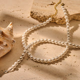 Ketting BIBA - Glasparel 8mm goudkleurig