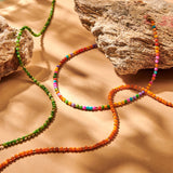 Ketting BIBA - Goudkleur Natuursteen Groen (40 + 8cm)