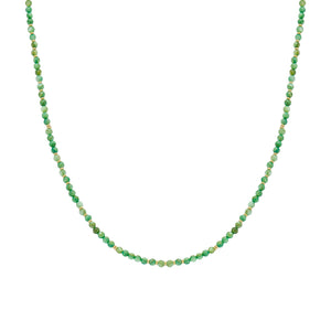 Ketting BIBA - Goudkleur Natuursteen Groen (40 + 8cm)
