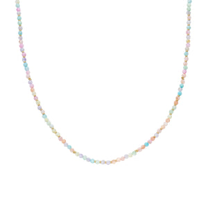 Ketting BIBA - Goudkleur Natuursteen Multi Pastel (40 + 8cm)
