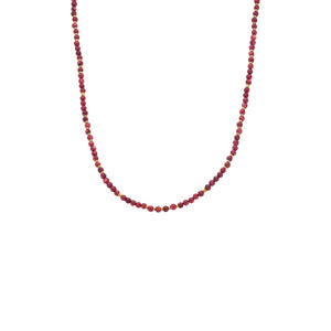 Ketting BIBA - Goudkleur Natuursteen Rood (40 + 8 cm)