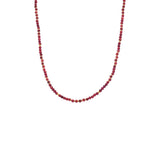 Ketting BIBA - Goudkleur Natuursteen Rood (40 + 8 cm)