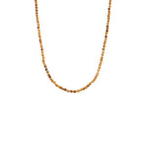 Ketting BIBA - Goudkleur Natuursteen Bruin (40 + 8 cm)