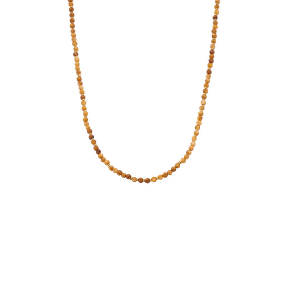 Ketting BIBA - Goudkleur Natuursteen Bruin (40 + 8 cm)