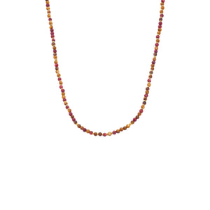 Ketting BIBA - Goudkleur Natuursteen Multicolor (40 + 8 cm)