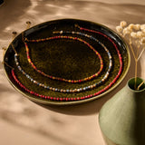 Ketting BIBA - Goudkleur Natuursteen Bruin (40 + 8 cm)