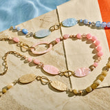 Ketting BIBA - Goudkleur Beige 100cm