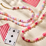 Ketting BIBA - Goudkleur Oranje/Beige (40 + 8 cm)