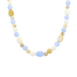 Ketting BIBA - Goudkleur Blauw/Beige (40 + 8 cm)