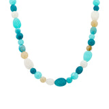 Ketting BIBA - Goudkleur Groen/Beige (40 + 8 cm)