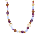 Ketting BIBA - Goudkleurig Multicolor (blauw/bruin/beige/paars)