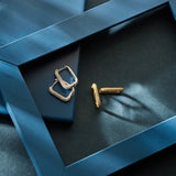 Oorbellen BIBA - Goudkleurig Creool Brass + Glas