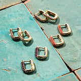 Oorbellen BIBA - Goudkleurig Creool  + Glas