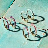 Oorbellen BIBA - Creool Goudkleurig Rond + Crystal