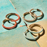 Oorbellen BIBA - Creool Goudkleurig Rond + Crystal