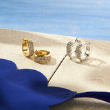 Oorbellen BIBA - Zilverkleur + Glas