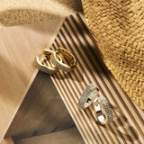Oorbellen BIBA - Goudkleurig met Glas en Brass