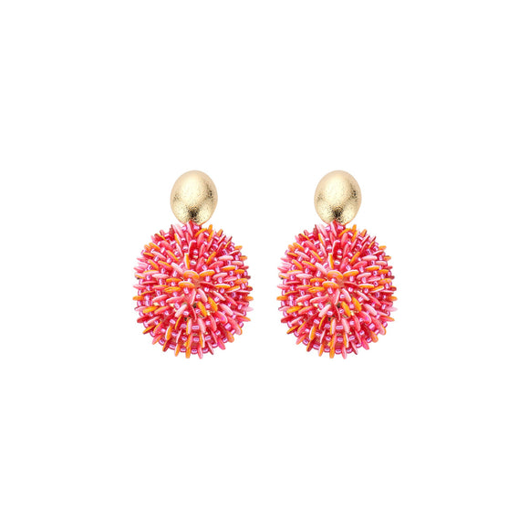 Oorbellen BIBA - Goudkleur Roze-Oranje Crystal