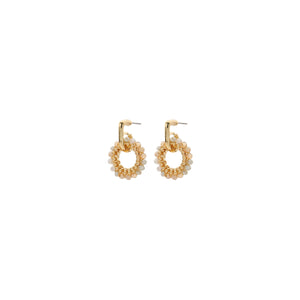 Oorbellen BIBA - Goudkleur Crystal Beige