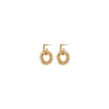 Oorbellen BIBA - Goudkleur Crystal Beige