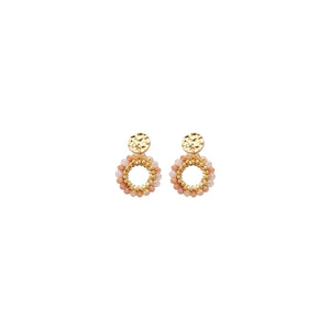 Oorbellen BIBA - Goudkleur Crystal Beige