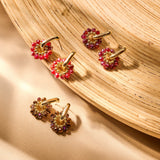 Oorbellen BIBA - Goudkleurig Groen