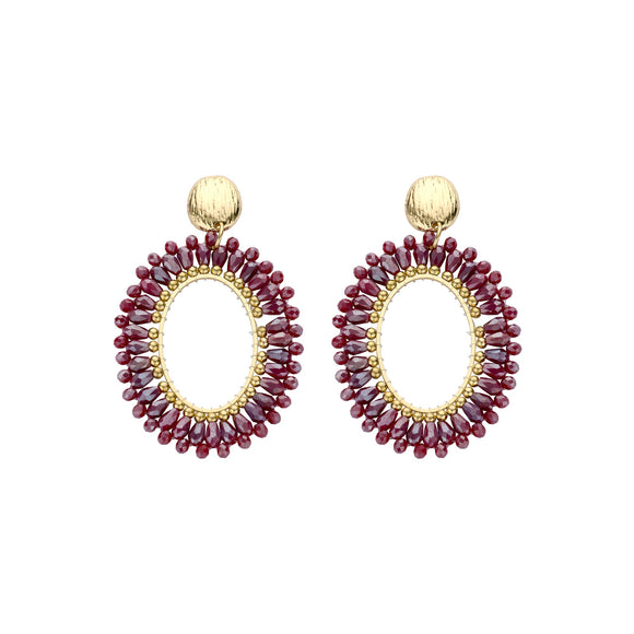 Oorbellen BIBA - Goudkleur Rood/Bordeaux