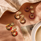 Oorbellen BIBA - Goudkleurig Beige