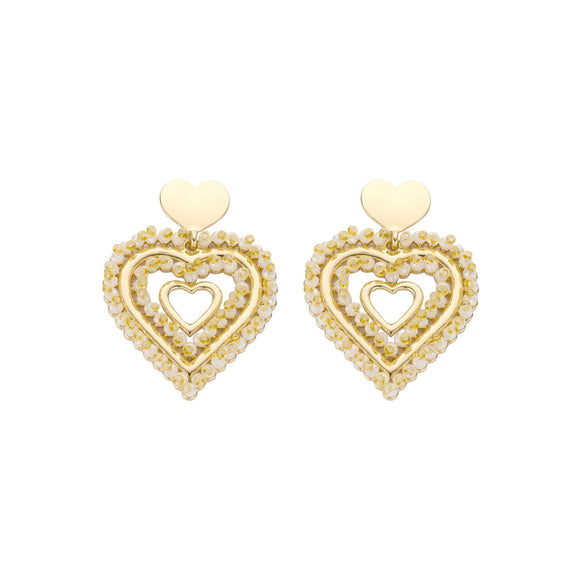 Oorbellen BIBA - Goudkleur Wit/Beige/Cream