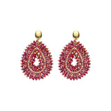Oorbellen BIBA - Goudkleurig Rood/Bordeaux