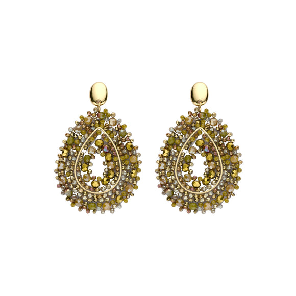 Oorbellen BIBA - Goudkleurig Bruin