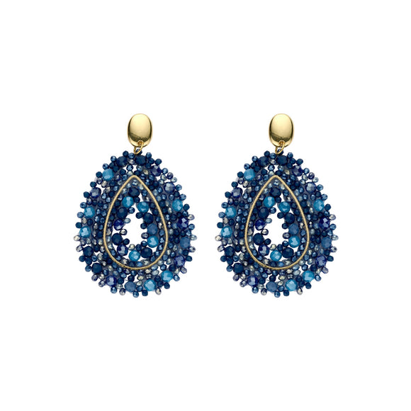 Oorbellen BIBA - Goudkleurig Blauw