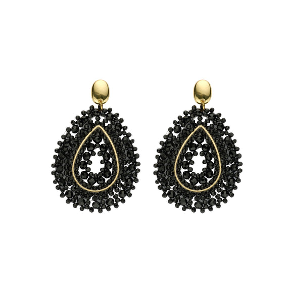 Oorbellen BIBA - Goudkleurig Zwart