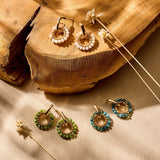 Oorbellen BIBA - Goudkleur Blauw