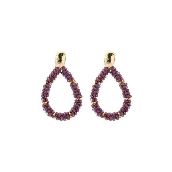 Oorbellen BIBA - Goudkleur Paars