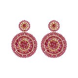 Oorbellen BIBA - Goudkleurig Rood/Bordeaux