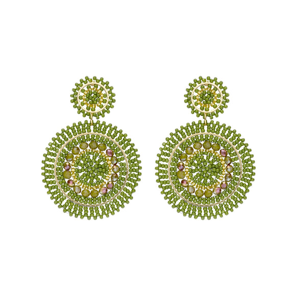 Oorbellen BIBA - Goudkleurig Groen