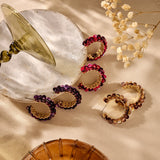 Oorbellen BIBA - Goudkleur Paars