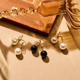 Oorbellen BIBA - Goudkleur Parel wit