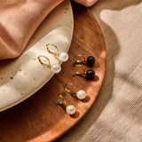 Oorbellen BIBA - Goudkleur Parel WIT